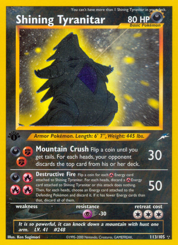 Shining Tyranitar - Neo Destiny - #113 (1st Edition)