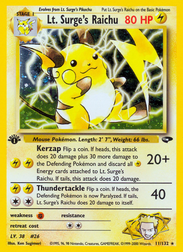 Lt. Surge's Raichu - Gym Challenge - #11 (1st Edition)