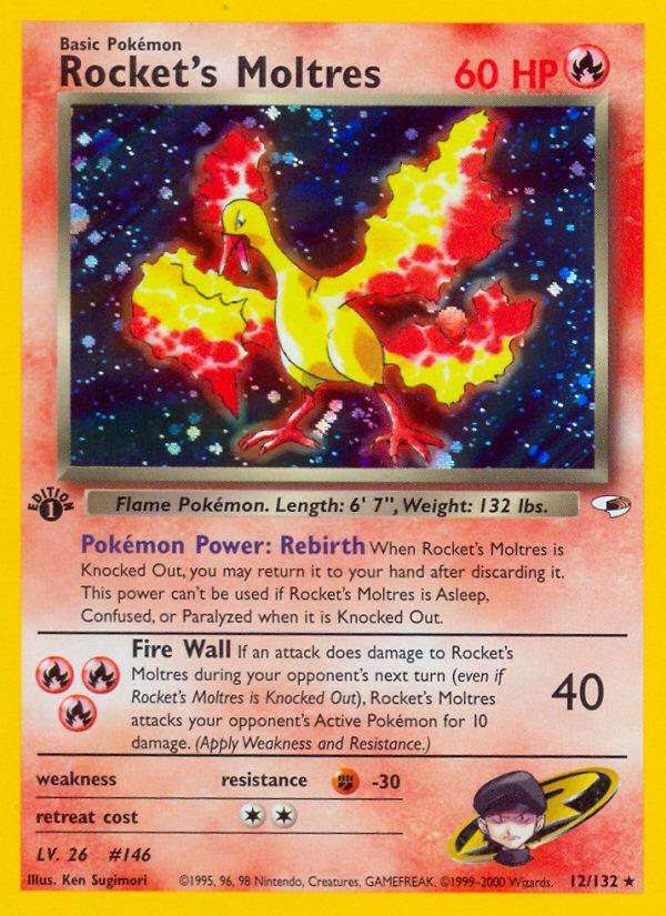 Rocket's Moltres - Gym Heroes - #12 (1st Edition)