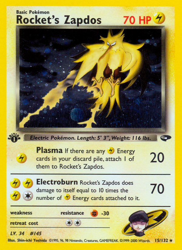 Rocket's Zapdos - Gym Challenge - #15 (1st Edition)