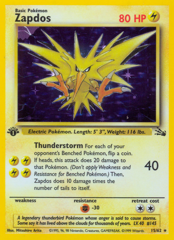 Zapdos - Fossil - #15 (1st Edition)
