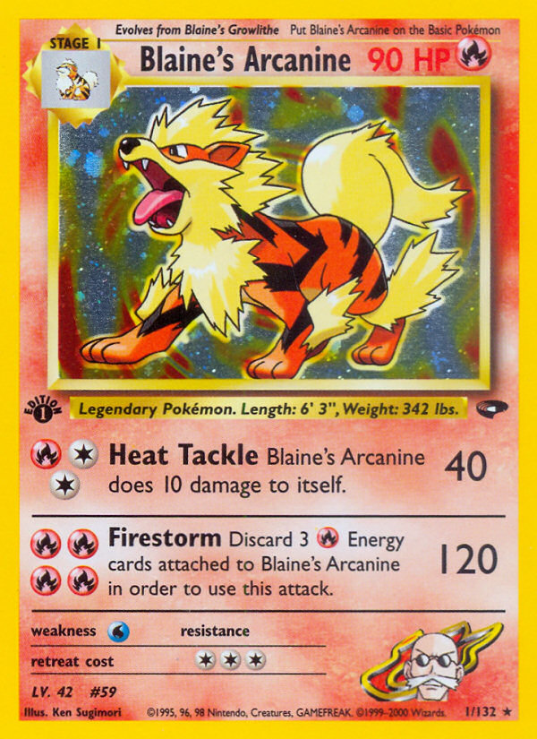 Blaine's Arcanine - Gym Challenge - #1 (1st Edition)