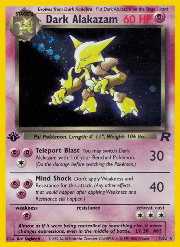 Dark Alakazam - Team Rocket - #1 (1st Edition)