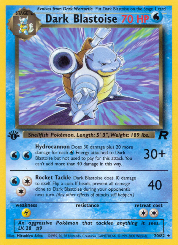 Dark Blastoise - Team Rocket - #20 (1st Edition)