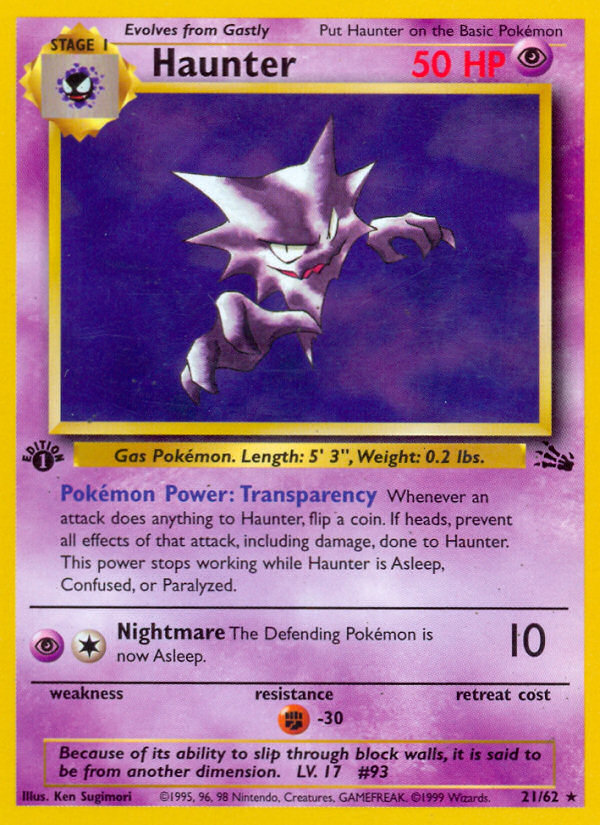 Haunter - Fossil - #21 (1st Edition)