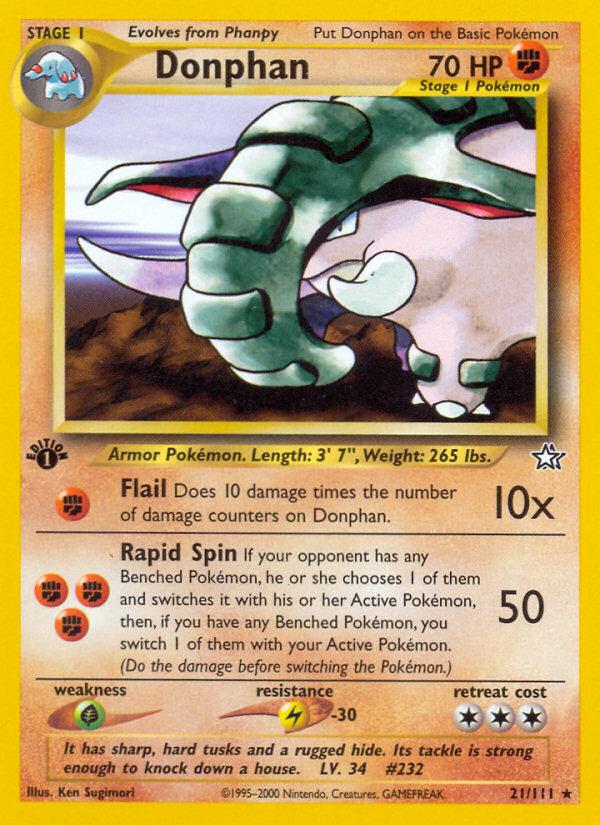 Donphan - Neo Genesis - #21 (1st Edition)