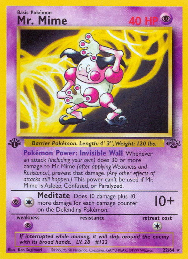 Mr. Mime - Jungle - #22 (1st Edition)