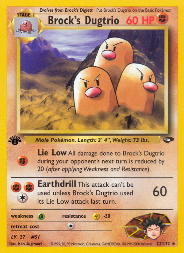 Brock's Dugtrio - Gym Challenge - #22 (1st Edition)