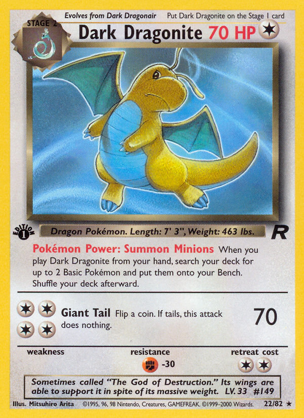 Dark Dragonite - Team Rocket - #22 (1st Edition)