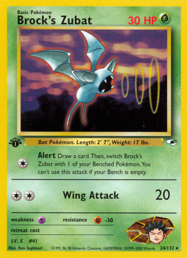 Brock's Zubat - Gym Heroes - #24 (1st Edition)