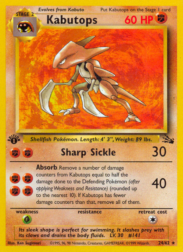 Kabutops - Fossil - #24 (1st Edition)