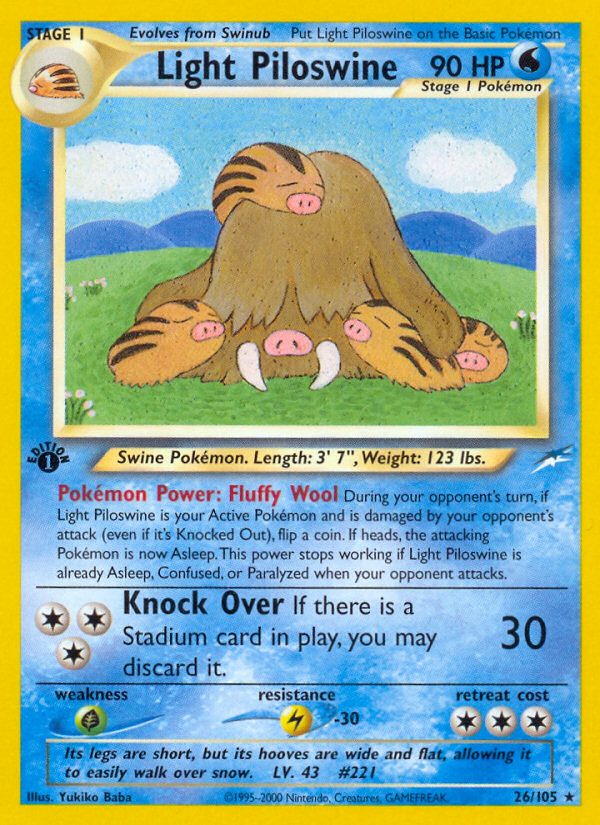 Light Piloswine - Neo Destiny - #26 (1st Edition)