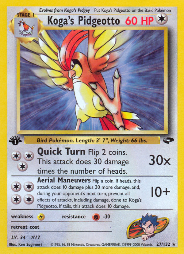 Koga's Pidgeotto - Gym Challenge - #27 (1st Edition)