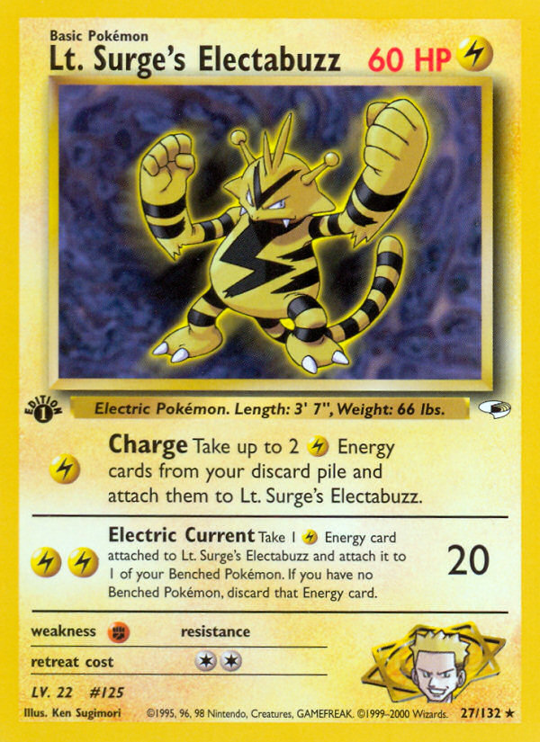 Lt. Surge's Electabuzz - Gym Heroes - #27 (1st Edition)