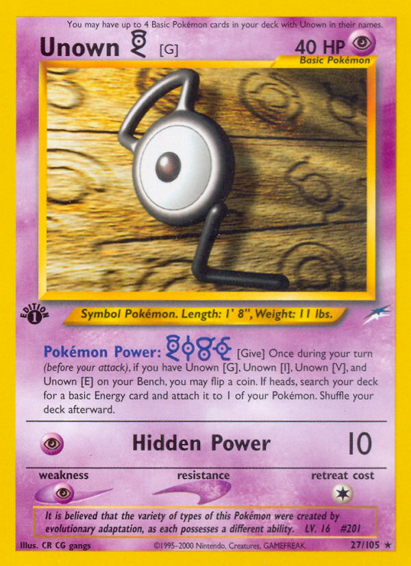 Unown G - Neo Destiny - #27 (1st Edition)