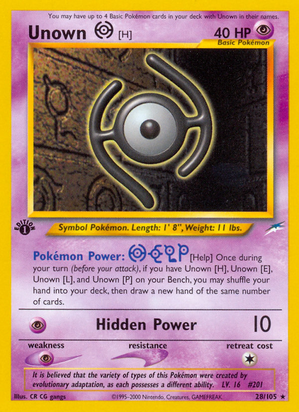 Unown H - Neo Destiny - #28 (1st Edition)