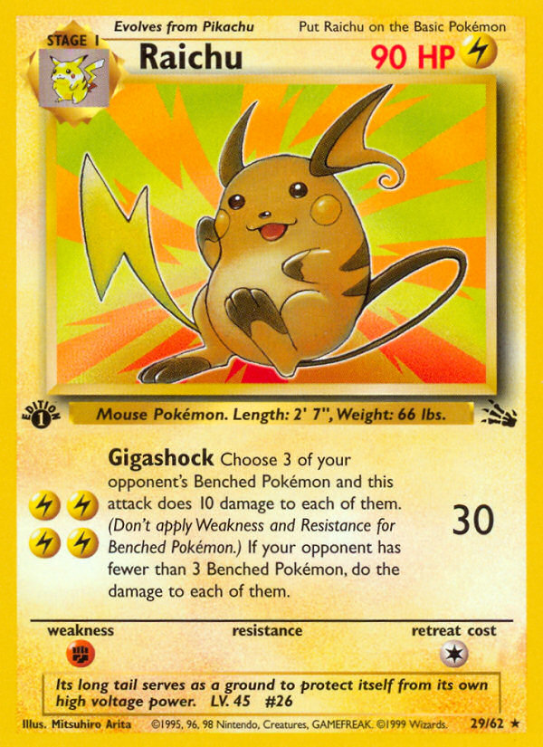Raichu - Fossil - #29 (1st Edition)