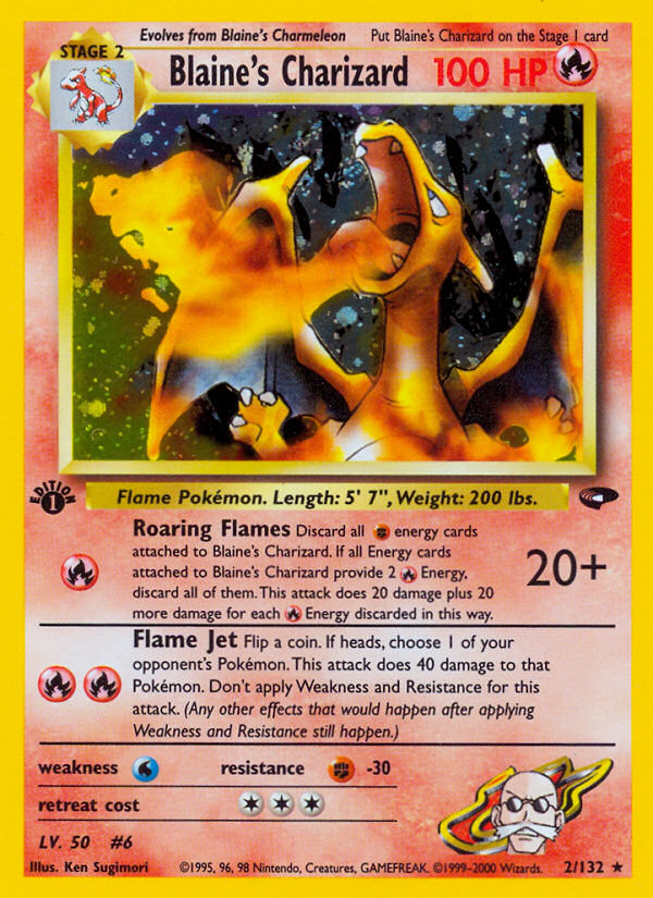 Blaine's Charizard - Gym Challenge - #2 (1st Edition)
