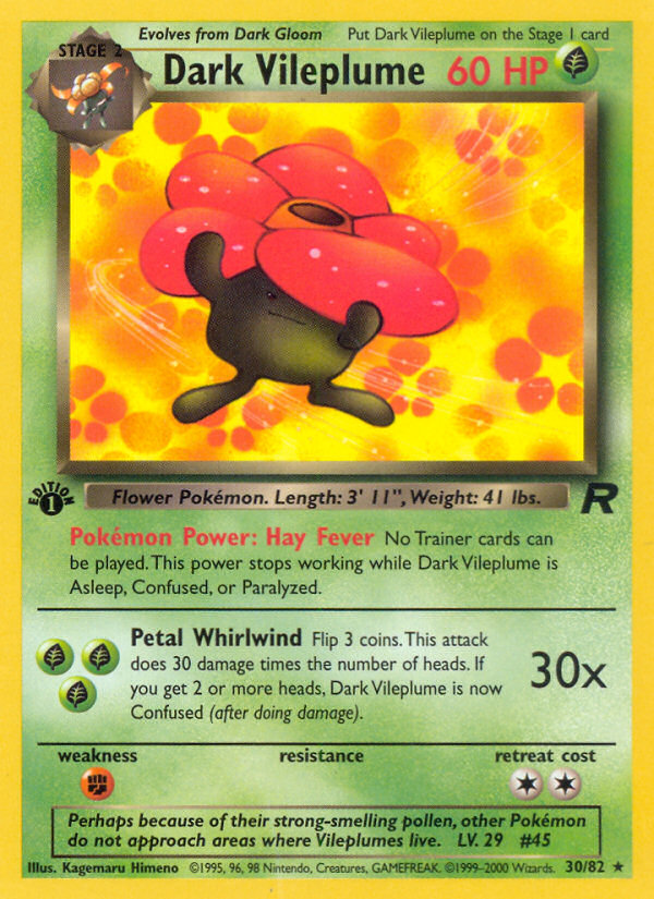 Dark Vileplume - Team Rocket - #30 (1st Edition)