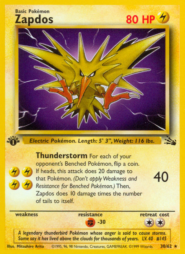 Zapdos - Fossil - #30 (1st Edition)