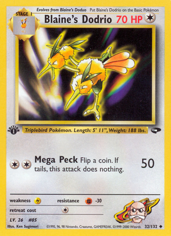 Blaine's Dodrio - Gym Challenge - #32 (1st Edition)