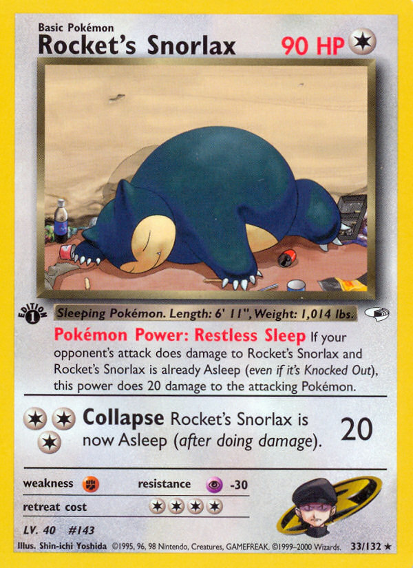 Rocket's Snorlax - Gym Heroes - #33 (1st Edition)