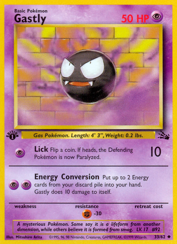 Gastly - Fossil - #33 (1st Edition)