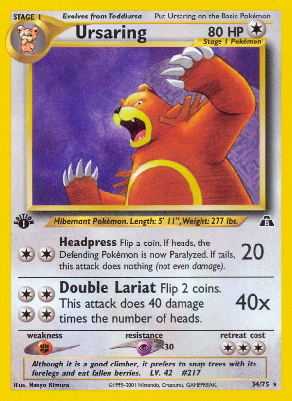 Ursaring - Neo Discovery - #34 (1st Edition)
