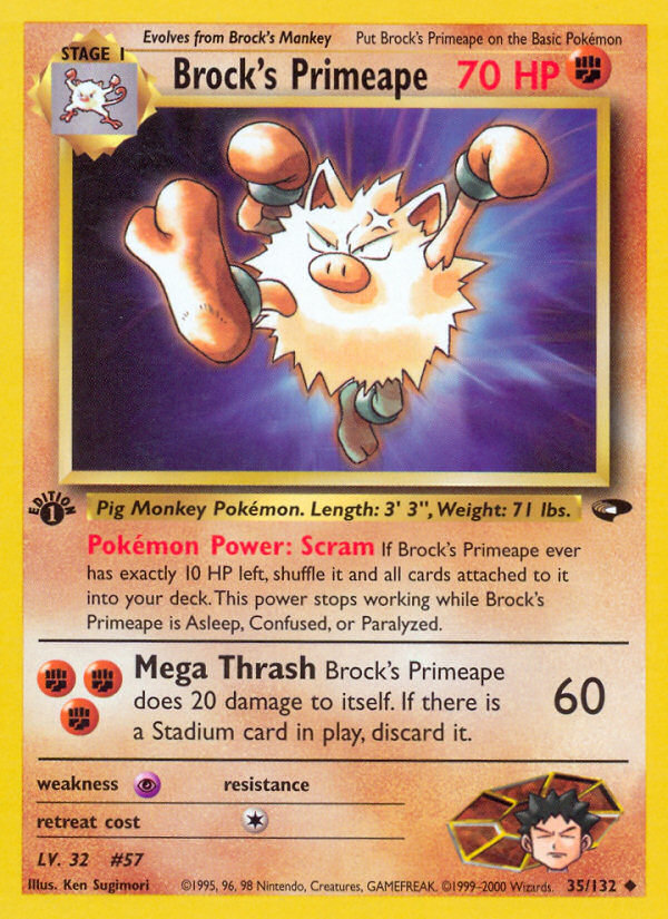 Brock's Primeape - Gym Challenge - #35 (1st Edition)