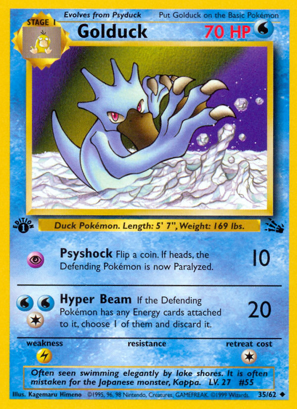Golduck - Fossil - #35 (1st Edition)