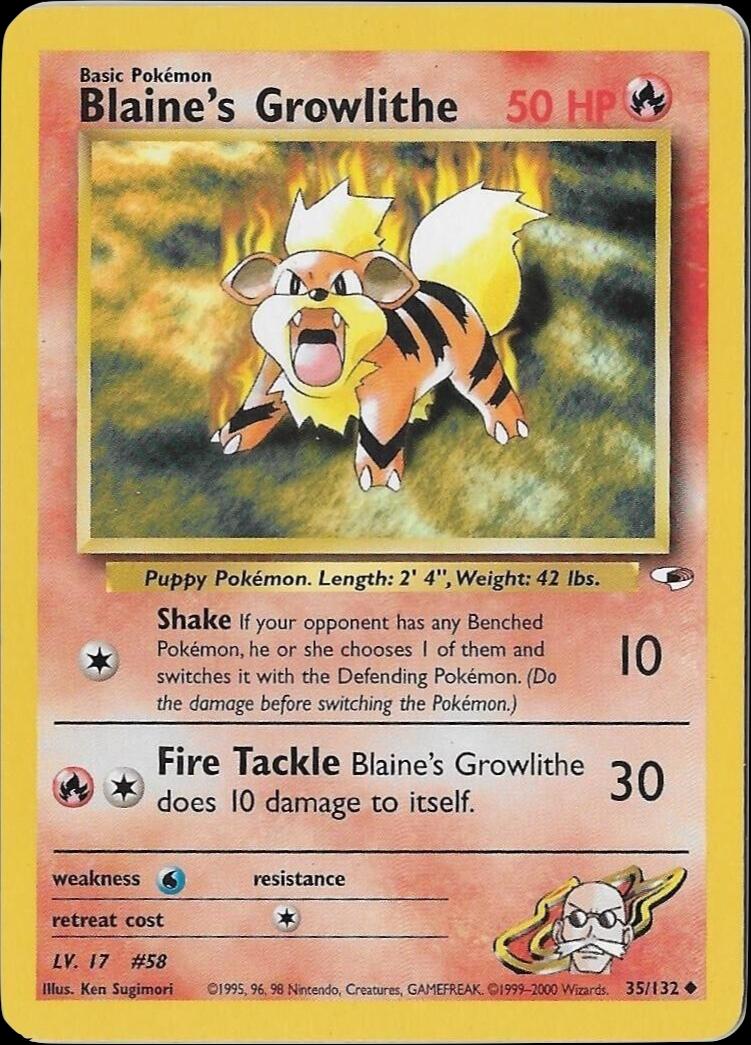Blaine's Growlithe - Gym Heroes - #35