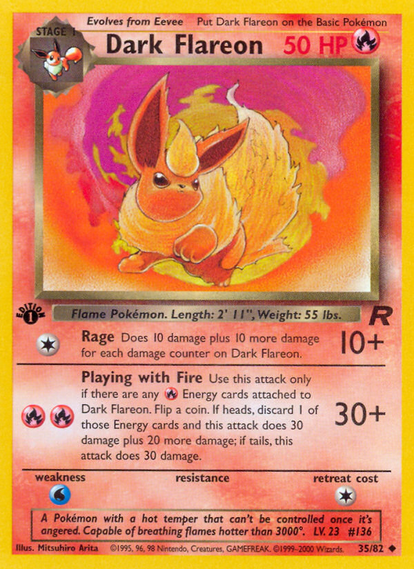 Dark Flareon - Team Rocket - #35 (1st Edition)