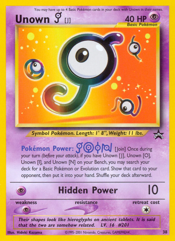 Unown J - Black Star Promo - #38