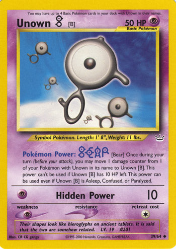 Unown B - Neo Revelation - #39
