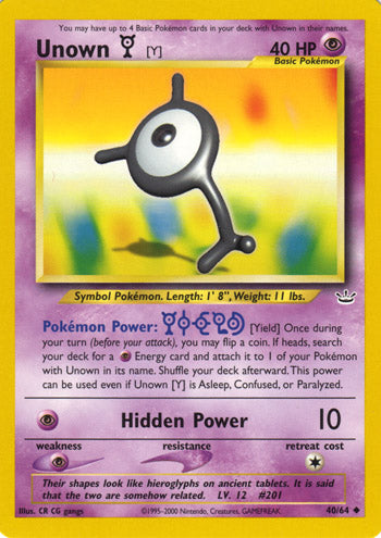 Unown Y - Neo Revelation - #40
