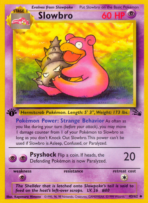 Slowbro - Fossil - #43 (1st Edition)