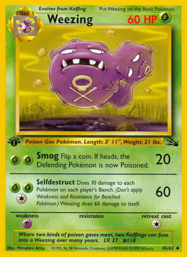 Weezing - Fossil - #45 (1st Edition)