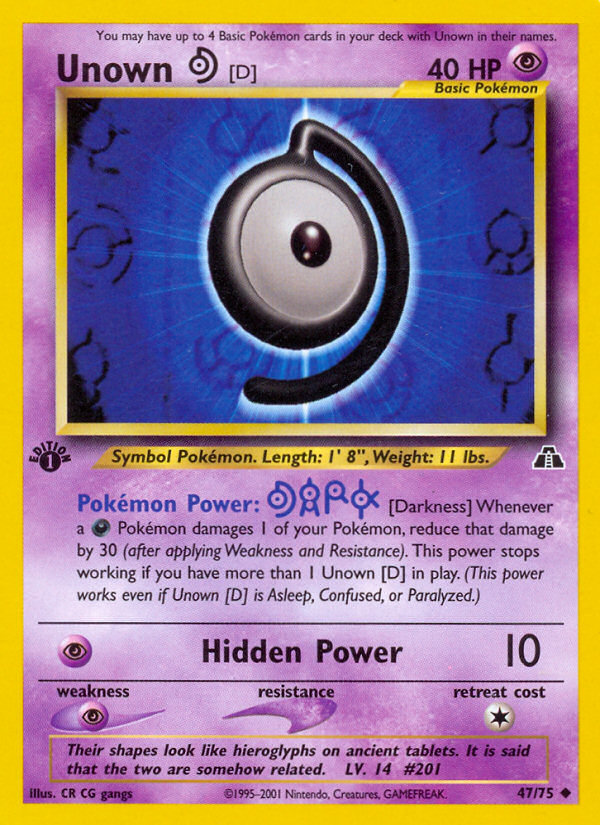 Unown D - Neo Discovery - #47 (1st Edition)