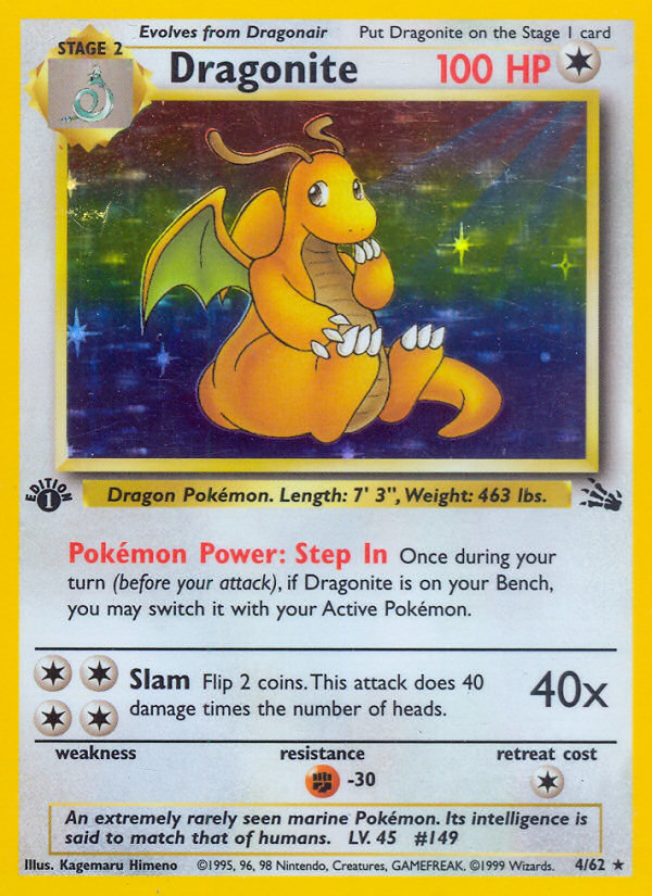Dragonite - Fossil - #4 (1st Edition)