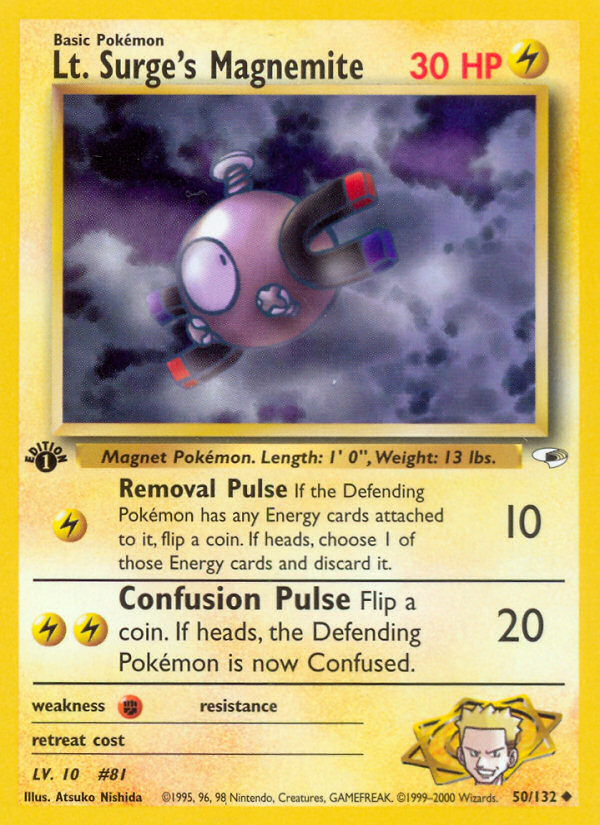 Lt. Surge's Magnemite - Gym Heroes - #50 (1st Edition)