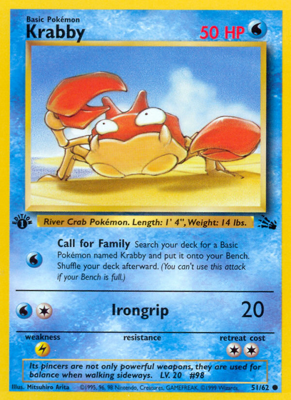 Krabby - Fossil - #51 (1st Edition)