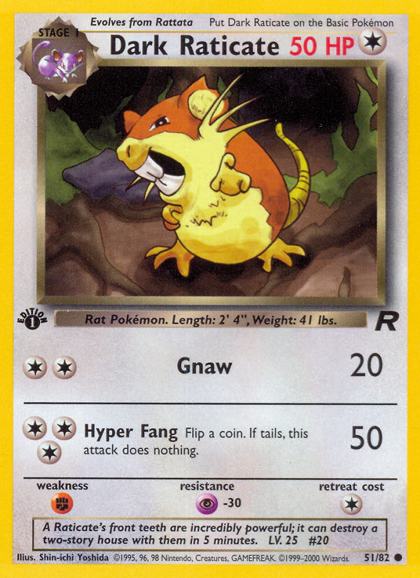 Dark Raticate - Team Rocket - #51 (1st Edition)