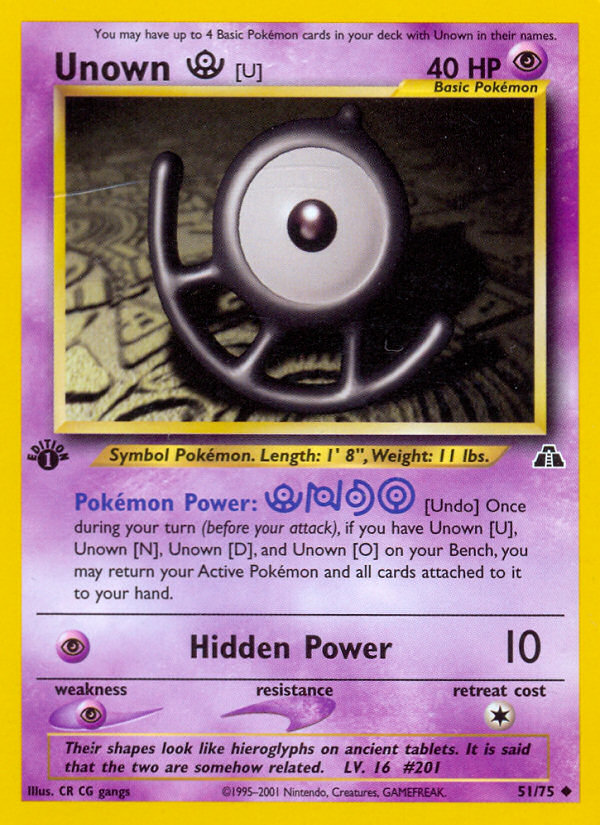 Unown U - Neo Discovery - #51 (1st Edition)