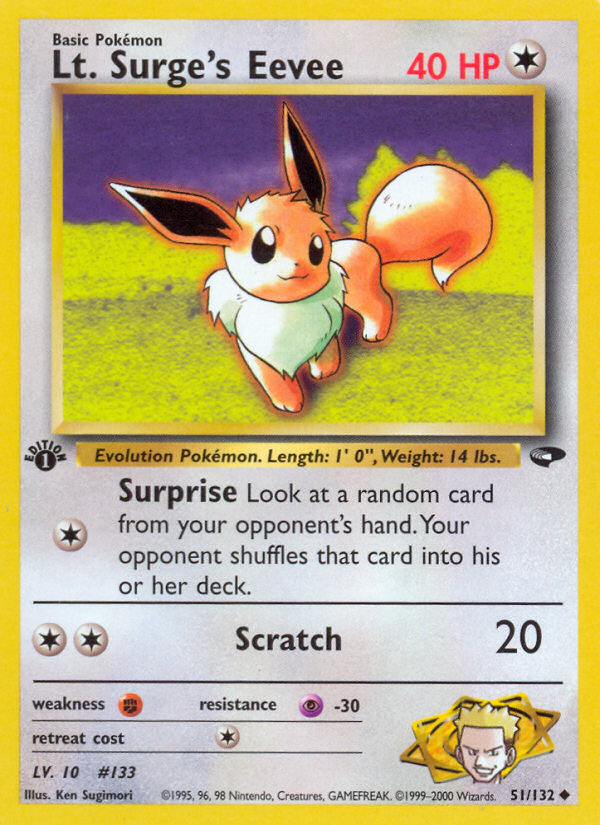 Lt. Surge's Eevee - Gym Challenge - #51 (1st Edition)