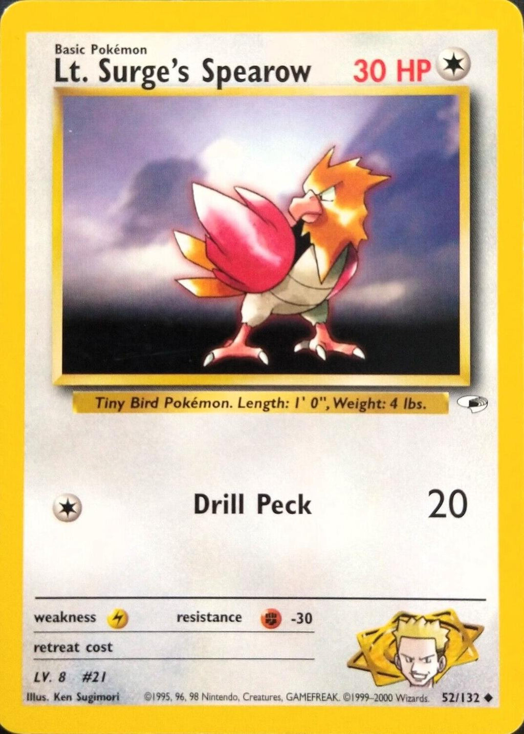 Lt. Surge's Spearow - Gym Heroes - #52