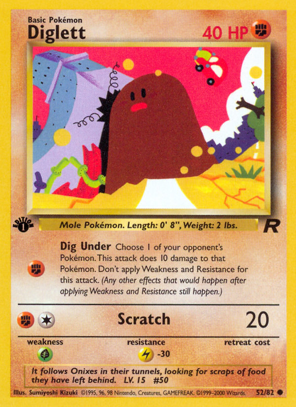 Diglett - Team Rocket - #52 (1st Edition)