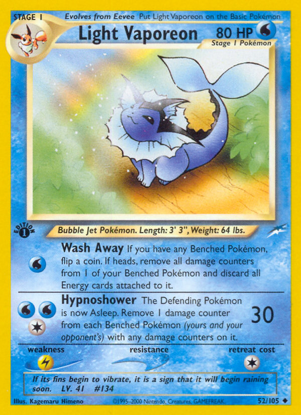 Light Vaporeon - Neo Destiny - #52 (1st Edition)