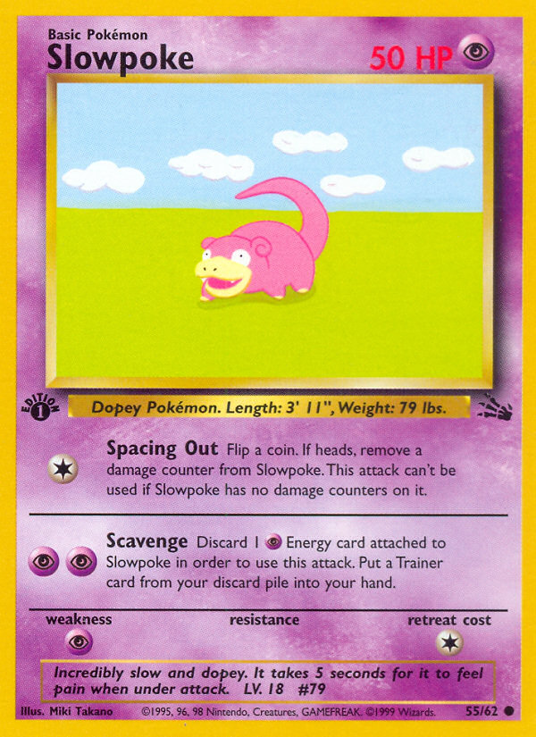 Slowpoke - Fossil - #55 (1st Edition)