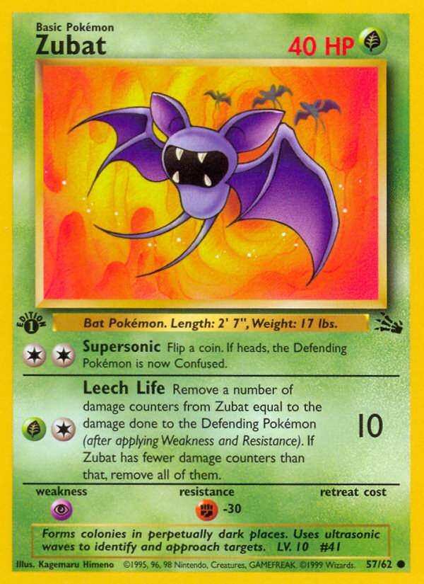 Zubat - Fossil - #57 (1st Edition)