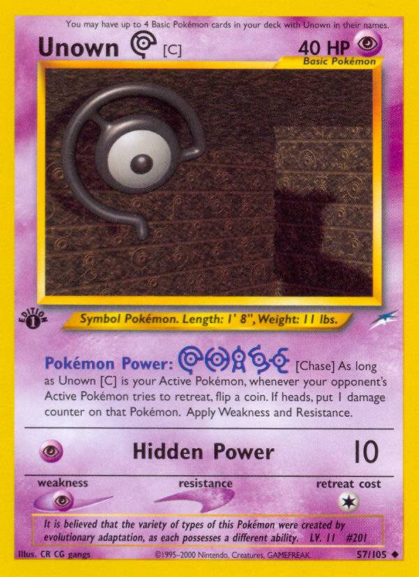 Unown C - Neo Destiny - #57 (1st Edition)